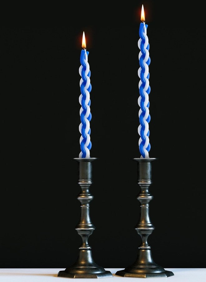 Conelist 24 Pack Havdalah Candle, Braided Blue and White, 11 Inch Handcrafted Flat Havdallah Candles Twisted Shabbat Candles Set for Jewish Supplies Judaica Gift - Image 2